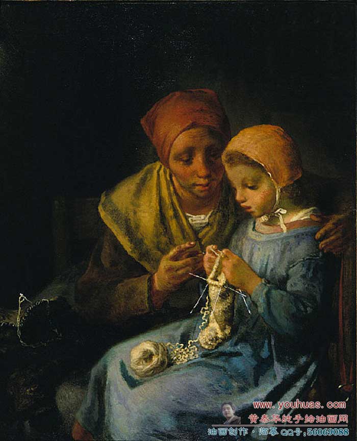 Millet, Jean-FrancoisͻƷ:֯ΣThe Knitting Lesson